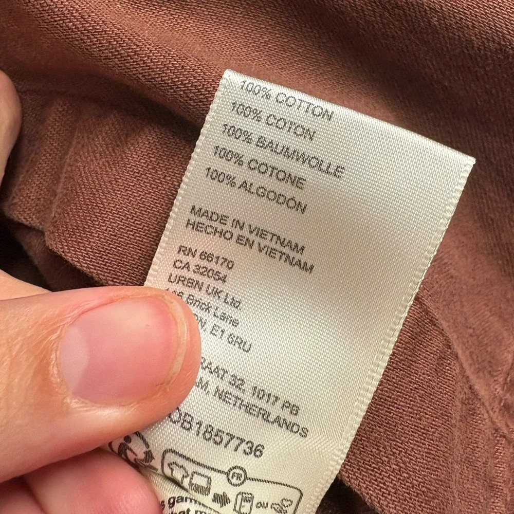 NWT Free People We The Free Moto Colorblock Shirt in Brown Size Medium - Picture 4 of 5